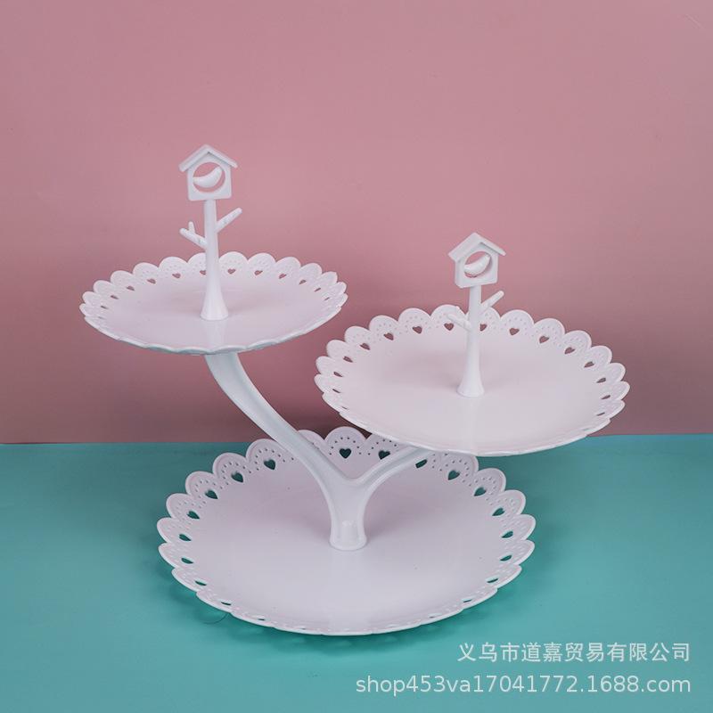 Creative Fruit Dish Afternoon Tea Dim Sum Dessert Table Decoration European Display Shelf Three Layer Cake Rack