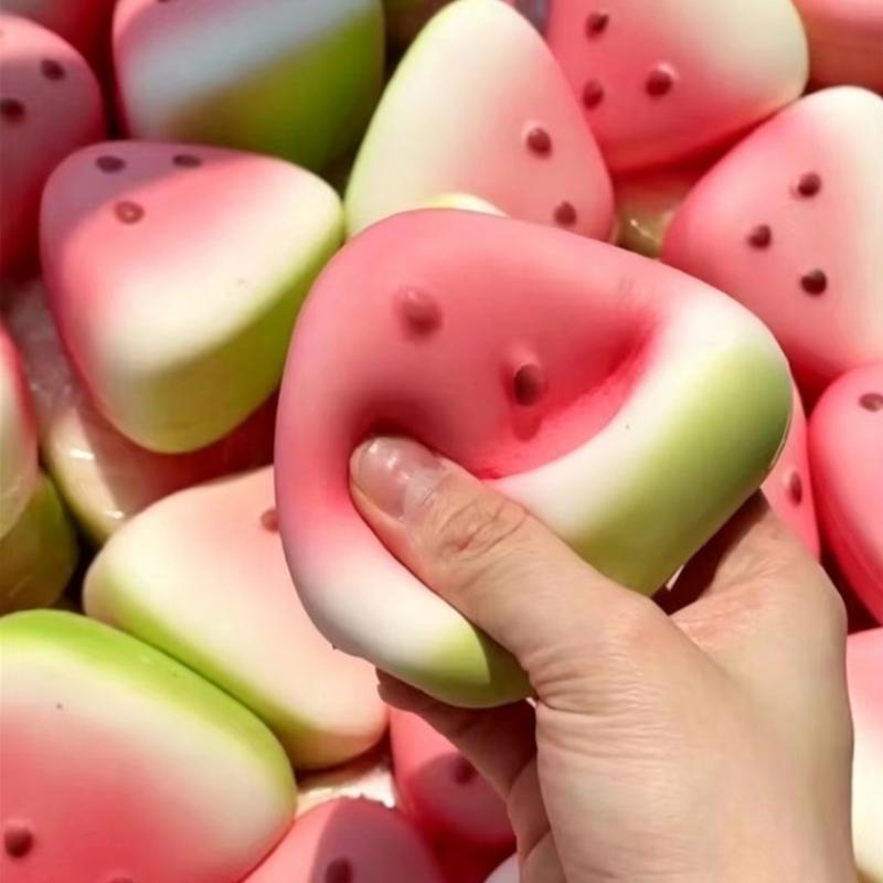 1Piece Cute Watermelon Slow Rebound Decompression Toy Fruit Squishy Fidget Toy Stress Relief Squeeze Toy