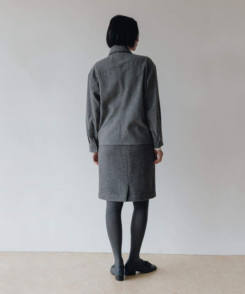 Beullaengkeulumumeon Ellie Wool Midi Skirt_Gray