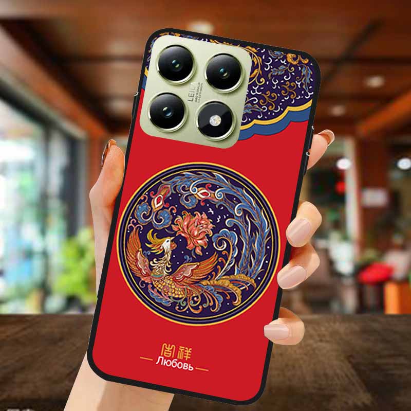 3D Чехол-цветок для Xiaomi 14 Ultra pro 14T Pro Capa Xiaomi 14 T Роскошная Силиконовая Крышка Защитный Чехол Coque Рельефный Ракушка с Цветком -Xiaomi 14 Ultra 5G