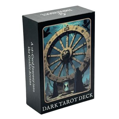 Jeu de Cartes de Tarot Sombre, Jeu de Cartes Thème Classique du Voyage des Arcanes Gothiques, 78 Cartes 13x9cm, Jeu de Cartomancie et de Divination