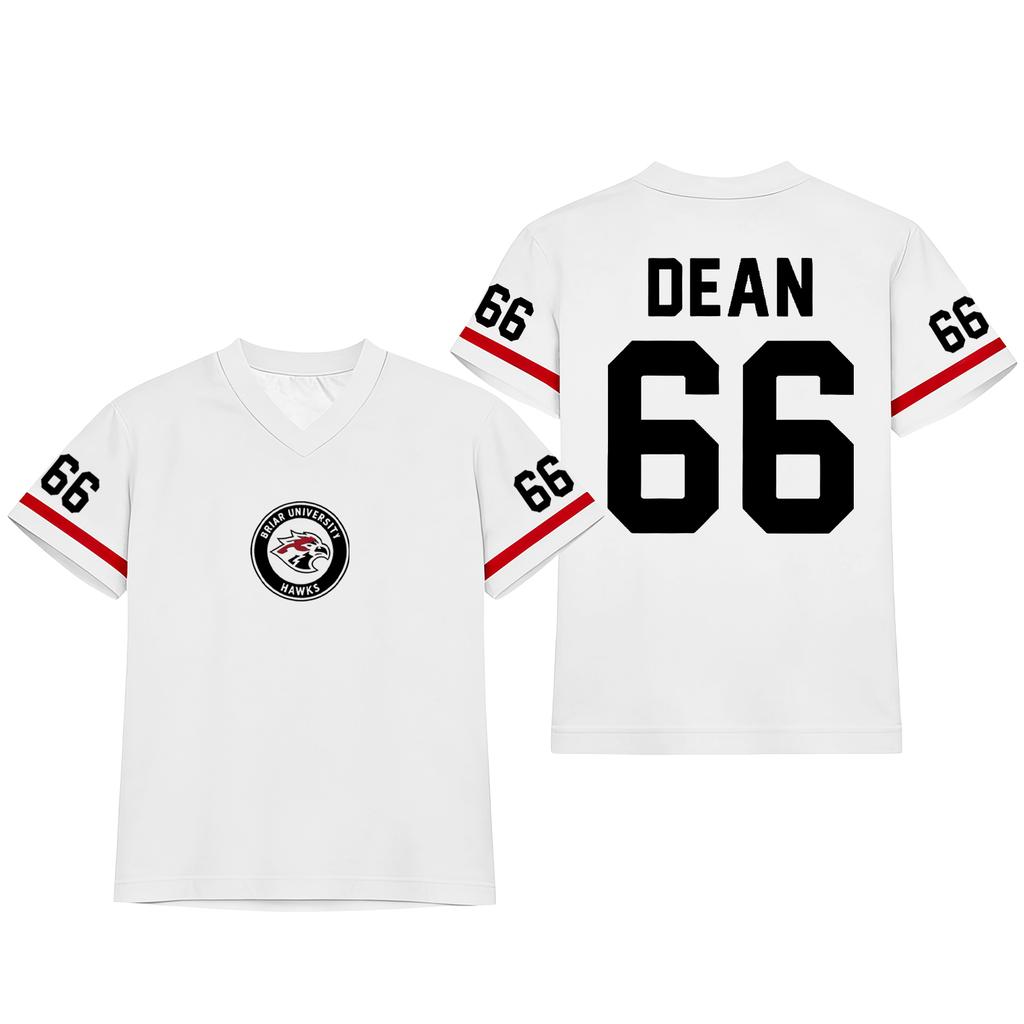 Damen Mode Sportoberteil im Trikot-Stil V-Ausschnitt Kurzarm Lässiger Lockere Passform Sportshirt mit Aufgedrucktem Logo und Ärmelnummern