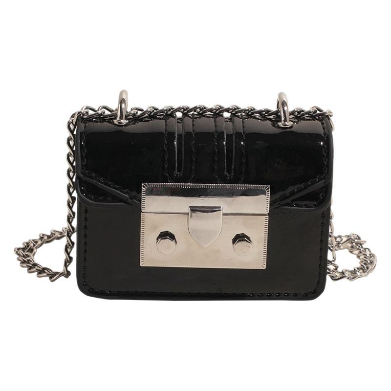 New European and American Lychee Pattern Mini Lock Small Square Bag Parent-child Chain Messenger Bag Super Small Change Bag Tide