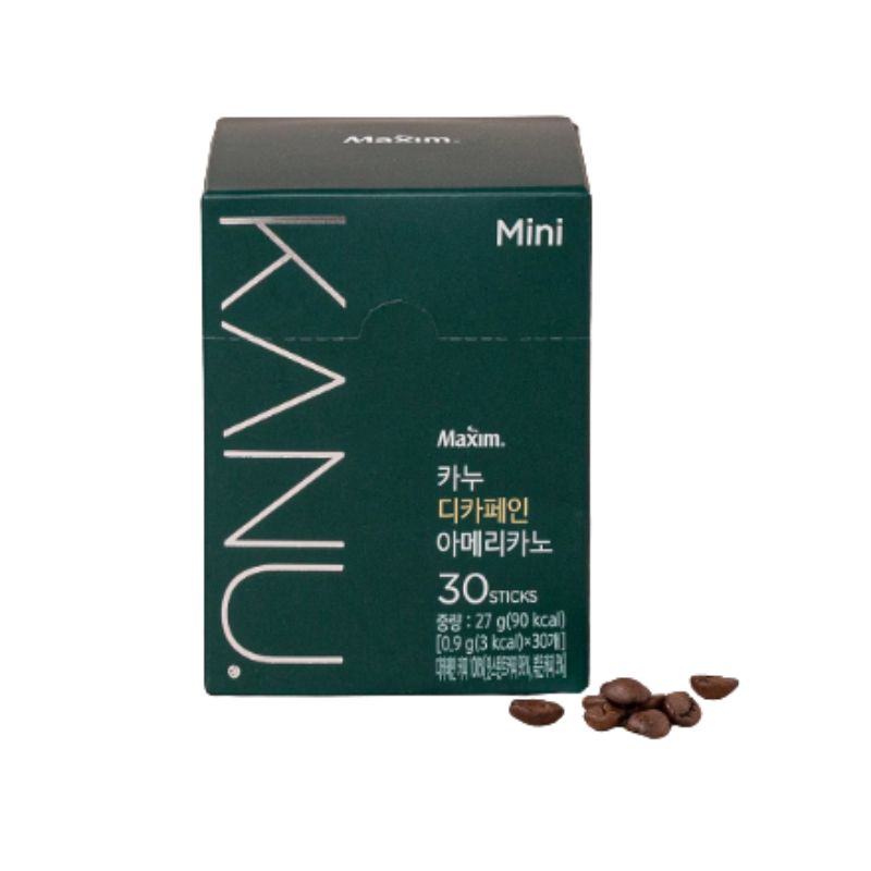 Maxim KANU Decaf Mini Americano Instant Coffee Sticks 30 Sticks Sugar Free Korean Coffee 1box(30ea)