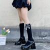1 Pair Princess Style Dress Socks for Girl Calf Tube Frilly Socks Ballet Socks Ruffle Calf Socks with Bows Lace Top Sock