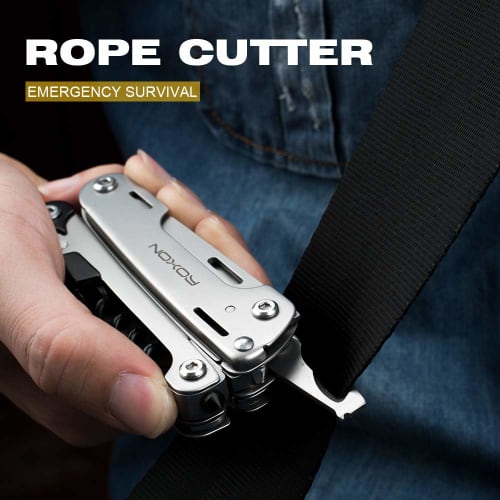 ROXON STORM S801S 19-in-1 Multi-Purpose Scissors with Storm Clamp, Foldable Mini Portable Stainless Steel Combination Tool for Outdoor, Home, Office,