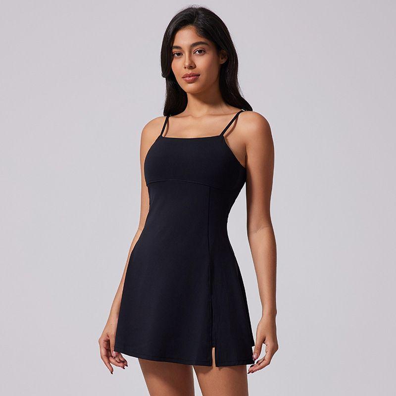 

Юбка для тенниса с защитой от просвечивания, базовая, спортивная, красивая спинка, платье с поясом, нагрудные подушечки, дышащая, для йоги на открытом воздухе, Эрфу, красивая спинка Black XL