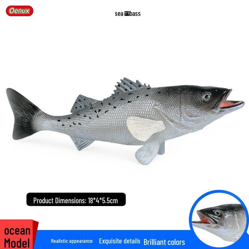 Children's Cognitive Marine Animal Model Toy: Big Bass, Sea Bass, Flounder, and Perch.