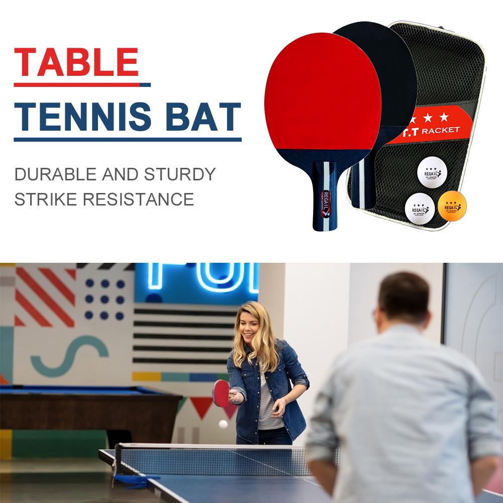 Table Tennis Racket 2 Rackets & 3 Balls Ping Pong Paddles Set Professional 2 Player Ping Pong Set for Beginners Training Game