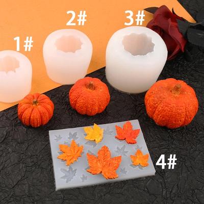 Halloween Pumpkin & Maple Leaf Silicone Mold for Cake, DIY Baking, Aromatherapy, Plaster, and Candle Crafting