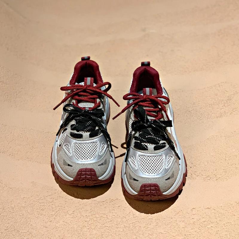 Fashion Spring 2024 New Breathable Versatile Lightweight Sports Casual Platform Daddy Shoes