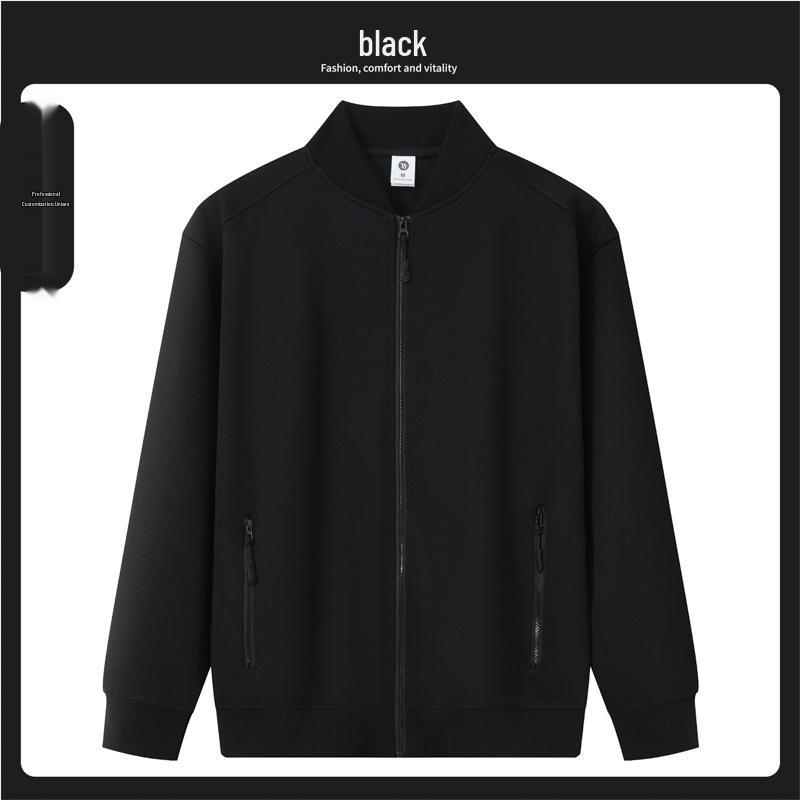 

Custom Print Logo Zipper Hoodie: Cardigan Workwear Jacket, Long Sleeve with Lettering Design. 2XL чорний