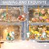 6pcs Xmas 2D Flat DIY Special Shape Rhinestone Diamond Art Window Pendants Diamond Art Pendant Wall Decor for Home & Windows