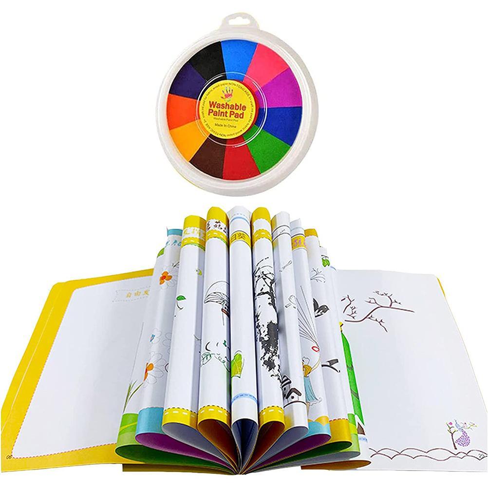 

12 Colors Baby Finger Painting Kit Washable Educational Tool Kit for Making Cards Or Other Crafts