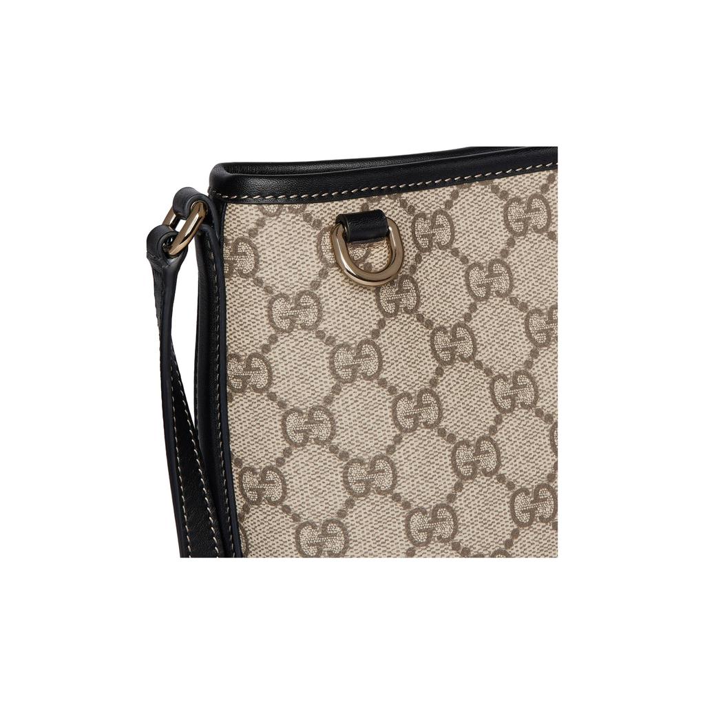 Gucci GG Emblem Logo Decorated Gold Hardware Coated Fabric Bucket Bag Shoulder Bag Mini Women bags Beige Black 847090-FAEUC-9741