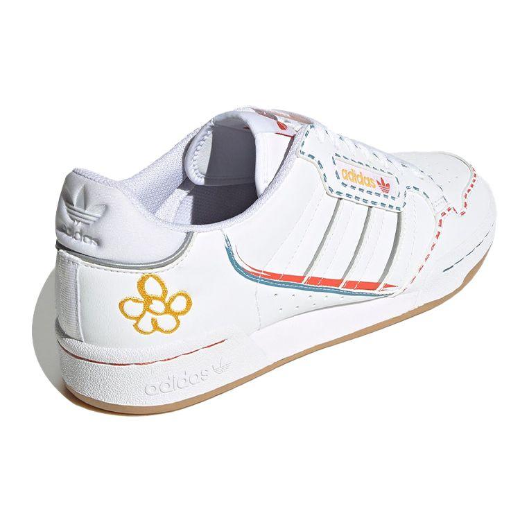 Adidas Continental 80 Stripes Embroidered Flower Unisex Sneakers White Footwear-White Silver-Metallic GZ3044