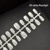 White Moonlight Multi-Color Crystal Cat's Eye Nude Whitening Detachable Nail Tips - 30 Pieces