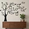 4pcs 11.8 X 35.4in Family Photo Tree Wall Sticker Tree Pvc Removable Wall Sticker Black Peel and Stick PVC Wall Decal Bedroom