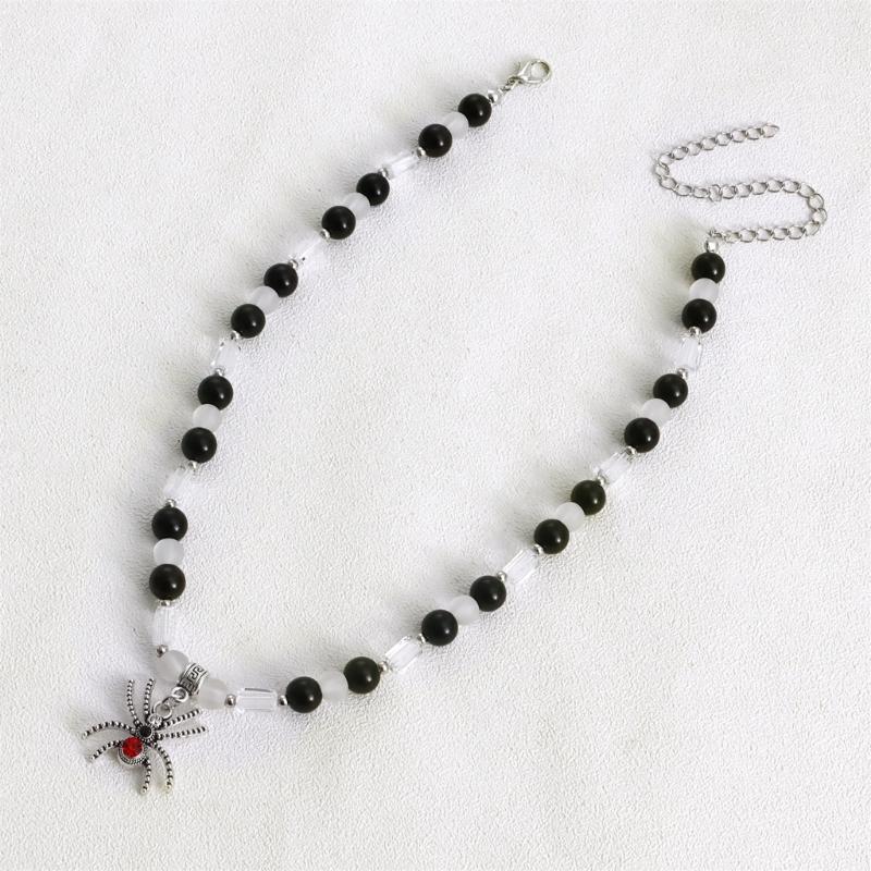 Diamonds Spiders Exaggerated Clavicle Chain Female Temperament Handmade Beaded All-matched Crystal Stone Necklace