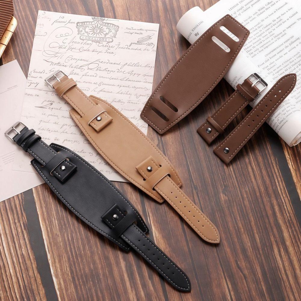 20mm 22mm 24mm Watchband Vintage Men Bracelets Pallet Leather Watch Strap Watch Accessories