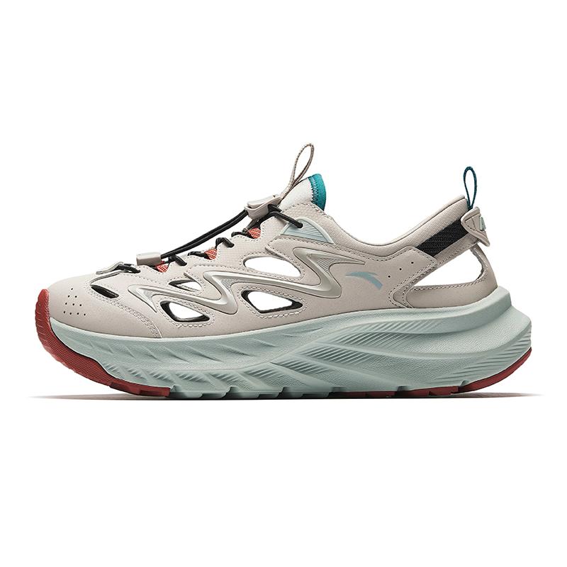 Anta Explore Comfortable Trendy Breathable Wear-Resistant Creek Shoes Men Shoes Gray Green 912528522-2