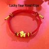 Instant Wealth Red String Bracelet - Year of the Horse, Light Luxury Zodiac Charm for Couples, Unisex Chinese Style Luck Bracelet