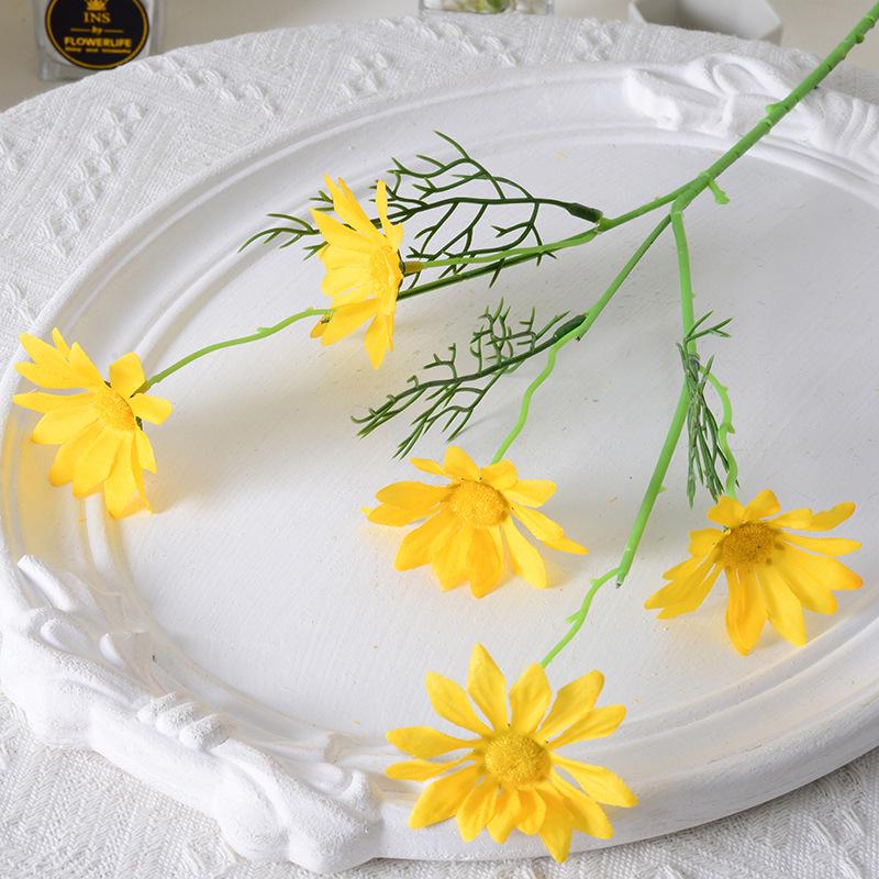 

Голландская маргаритка космос домашний декор ромашки искусственные цветы для фотографии жёлтый