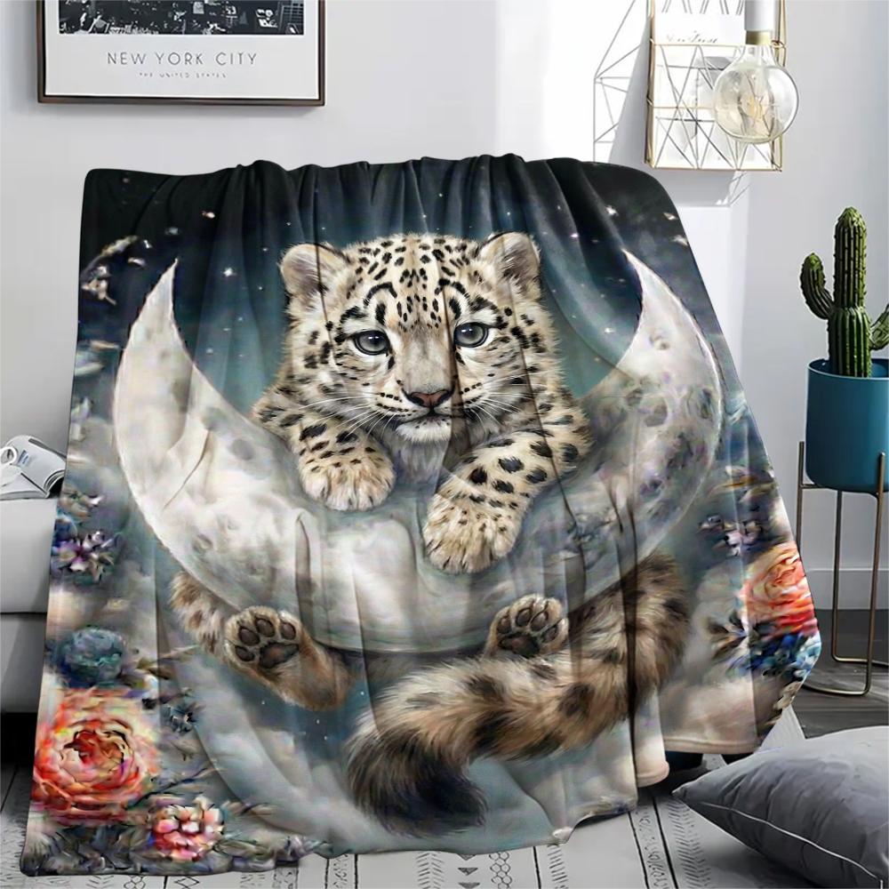 1Pc Cute Animal Print Flannel Blanket, High quality Comfortable for All Seasons, Home Decor, Warmth and Comfort, Perfect for Christmas Gifts 27