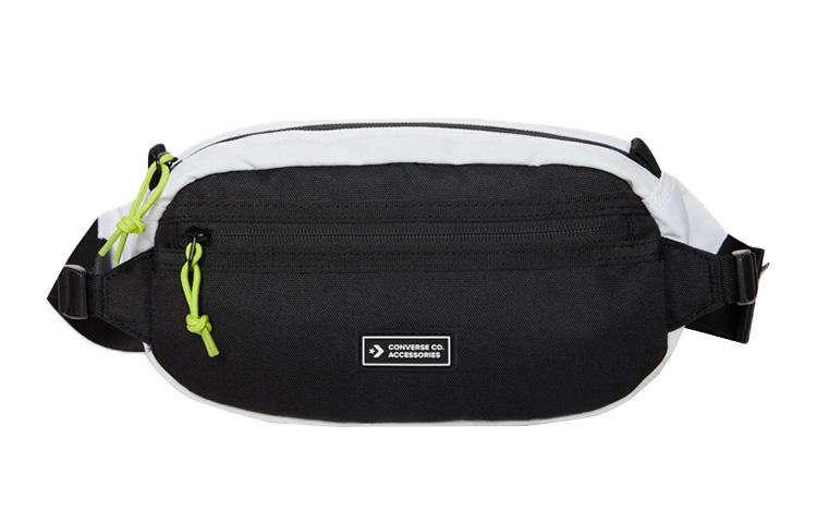 Converse Transition Sling Fabric Shoulder Bag, Crossbody Bag, Fanny Pack Regular Unisex Black White 10022098-A06