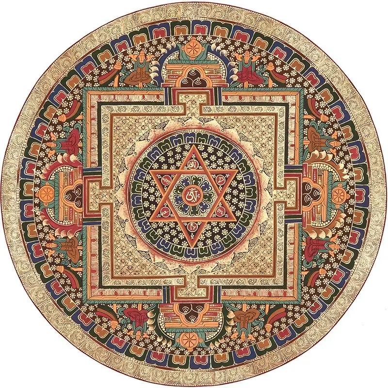 American Ethnic Bohemian Round Carpet Living Room Bedroom Decorate Coffee Table Rug Hanging Basket Computer Swivel Chair Mat