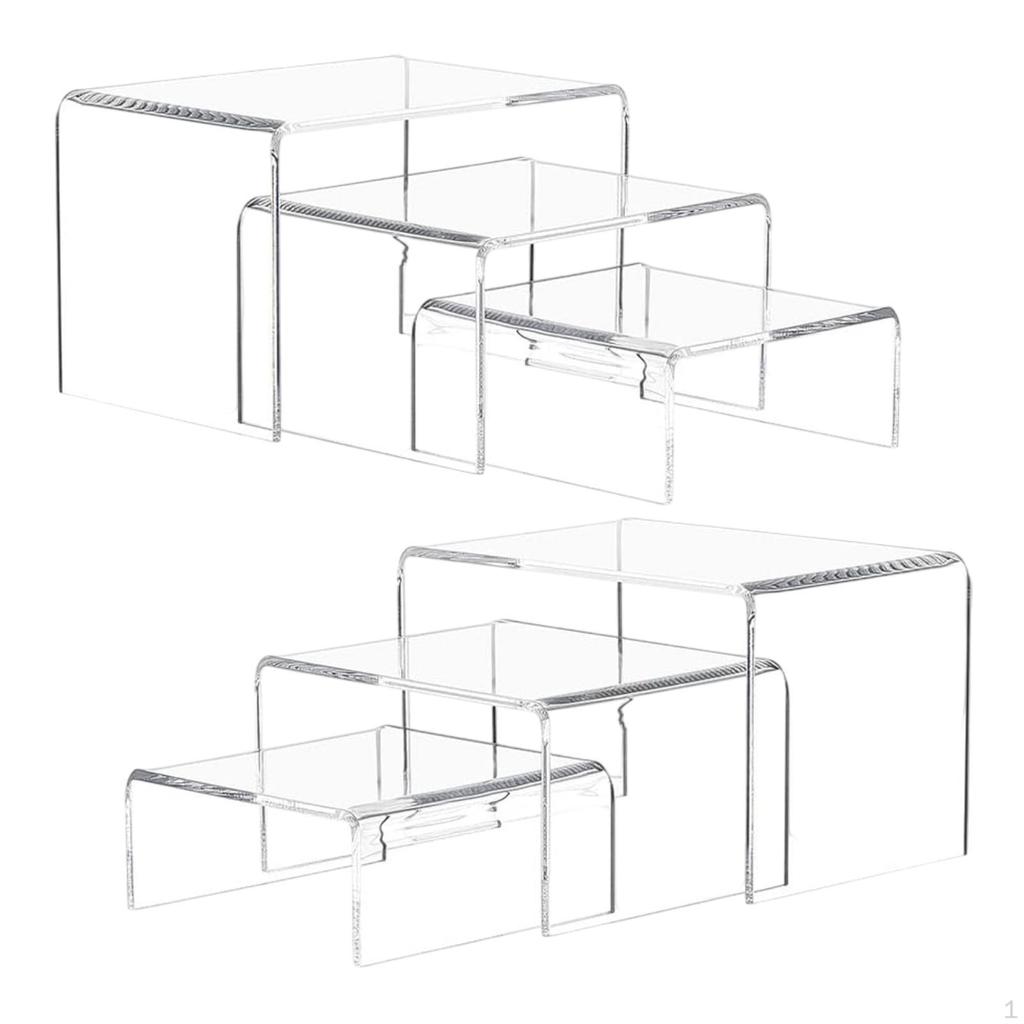 6Pcs Acrylic Riser Display Shelf Desktop Stand Decoration Collectibles for
