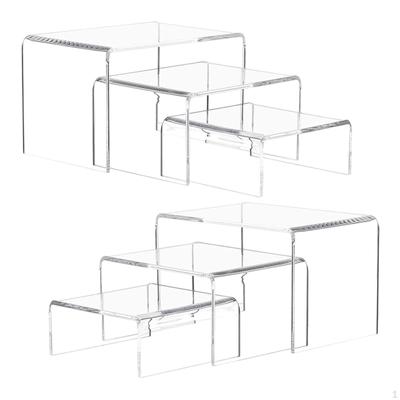 6Pcs Acrylic Riser Display Shelf Desktop Stand Decoration Collectibles for