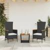 VidaXL Garden Dining Set with Cushions 3 Pcs, Patio Table, Patio Furniture, Outdoor Furniture, Black 3277540