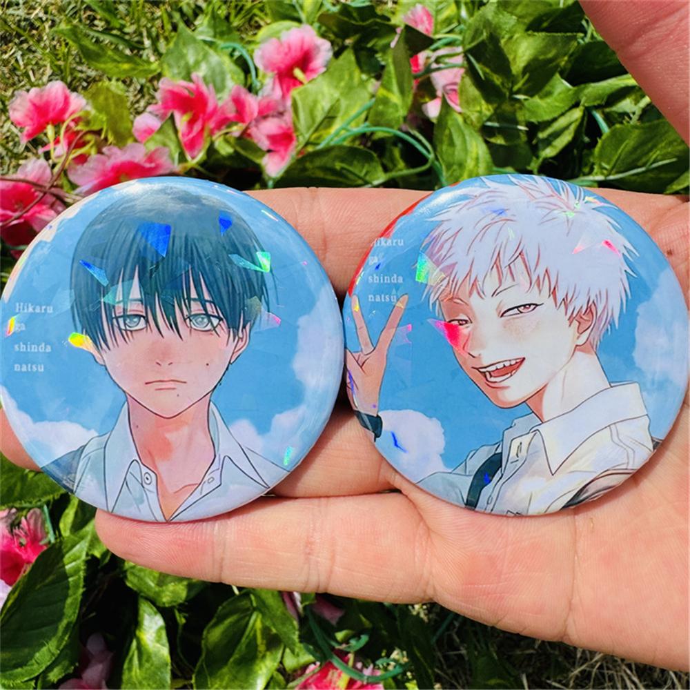 58mm Anime The Summer Hikaru Died Tsujinaka Yoshinori Cosplay COSTUME Badge Pin SPTE Tinplate Brooch Prop Xmas Gift