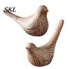 Unique Retro Bird Home Accessories Resin Ornaments, Wood Color Figurine, Handmade Carved Country Living Ornaments Decorative Statue for Farmhouse