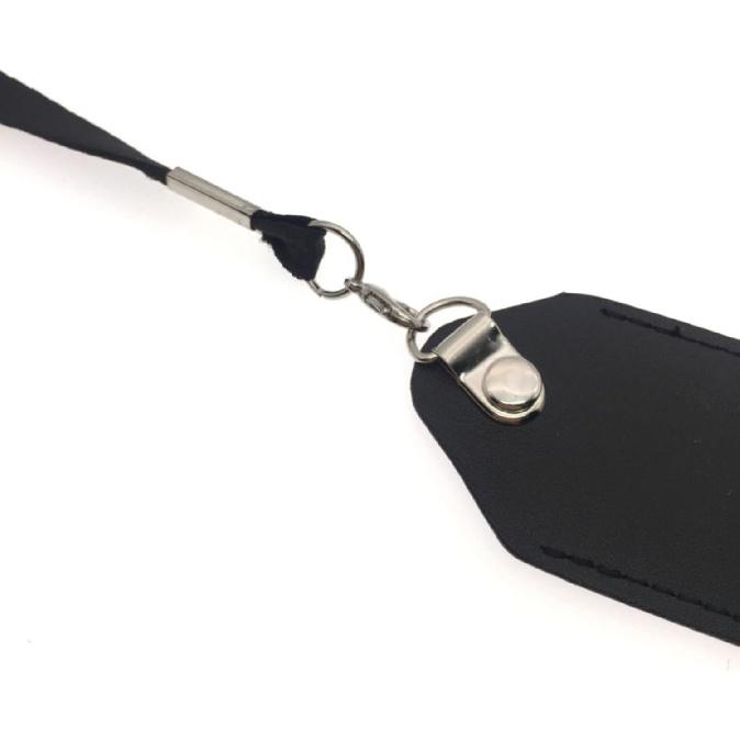 PU Leather Pouch Case Lanyard Pen Pouch Pen Cover Recording Pen Cover Lanyards for Keys, Black