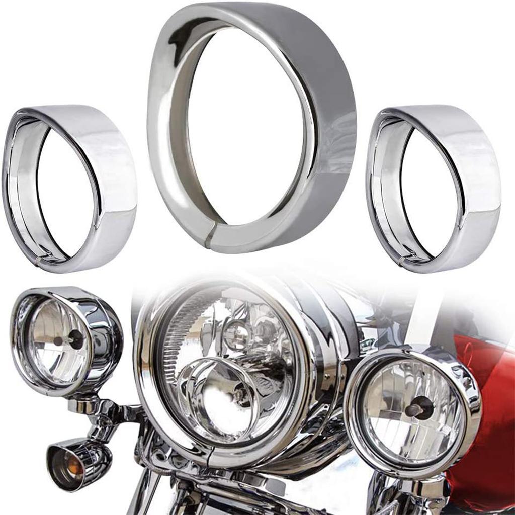 Motorcycle Headlight Assembly Black/Silver Color Headlight Lamp Trim Rings Cover 4.5/7Inch Headlight Trim Rings