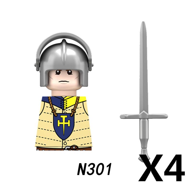 MOC Mittelalterliche Burg Grüner Drachenritter Figuren Bausteine Antiker Römischer Soldat Waffe Schild Kriegspferd Jungen Spielzeug Geschenk K149