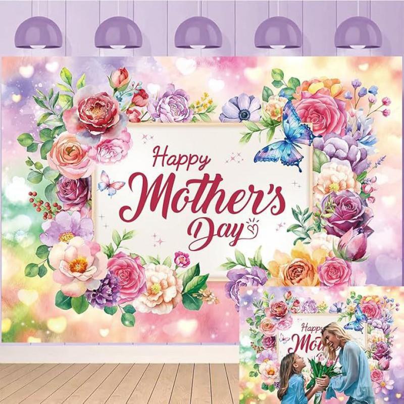Temu Flowers Mother's Day Party Celebration Decorative Background Cloth Courtyard Decoration