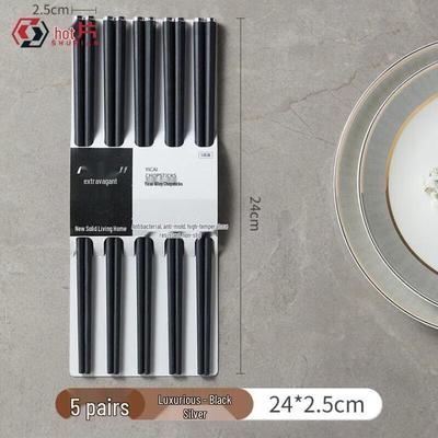 Luxury Dazzling Anti-slip Alloy Chopsticks Set