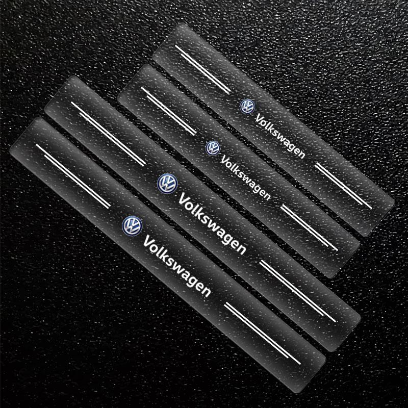 

4 шт. Защита порогов автомобиля Прозрачный декоративный значок 3D наклейка Для Volkswagen Tiguan Golf-4 5 6 7 MK6 B5 B6 B7 Jetta Lavida Polo Tiguan Passat