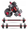 Conjunto de Halteres de Betume Ajustáveis 2 X 5 Kg + Barra = Conjunto de Halteres 10Kg