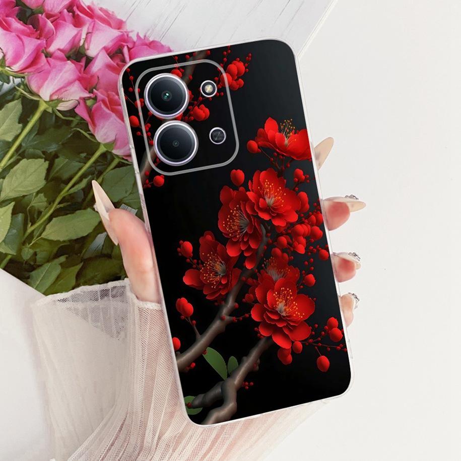 For Xiaomi Redmi 15C 5G 2025 Case Fashion Flower Bow Soft Silicone Clear Back Cover For Xiaomi Poco C85 5G Redmi15C 173MM Bumper