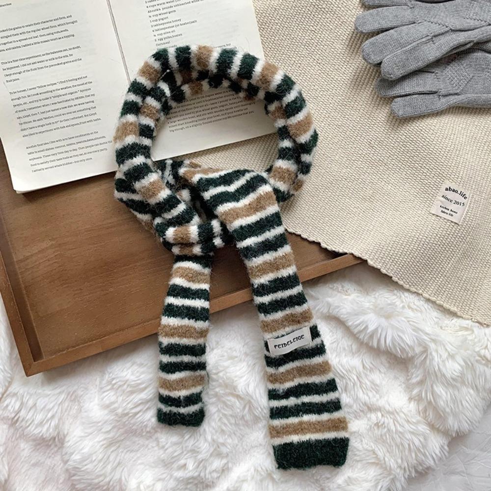 Collocation Clothing Accessories Y2K Striped Scarf Y2K Style Knitted Shawl  Girl
