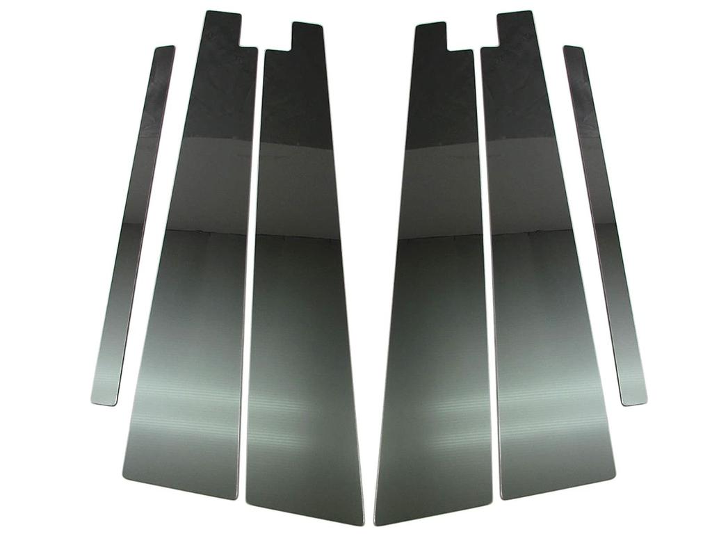 BRIGHTZ Finish Stainless Steel Black Plated Pillar Panels with Visor for Skyline V37 Ultra-Mirror (6-Piece Set) (RV37, HV37, HNV37, YV37, ZV37)