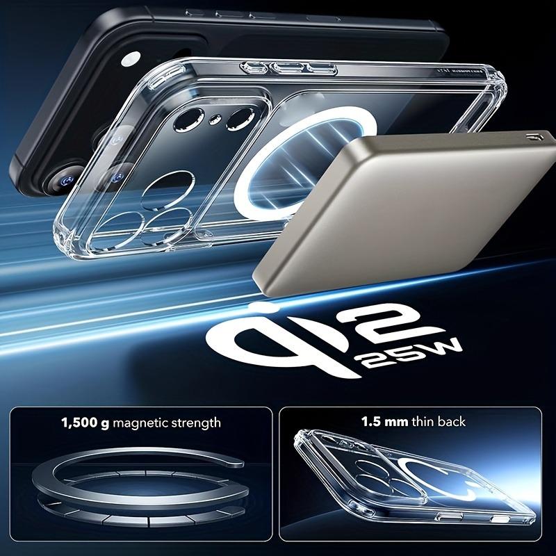 Transparente Magnetische Hülle für Für Iphone 17 Air 16 1 14 Plus 13 12 11 Pro Max Kabelloses Minimalistisches Design Ladeabdeckung