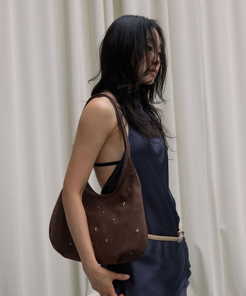 Haveawhale Maro Stud Suede Bag (Br)