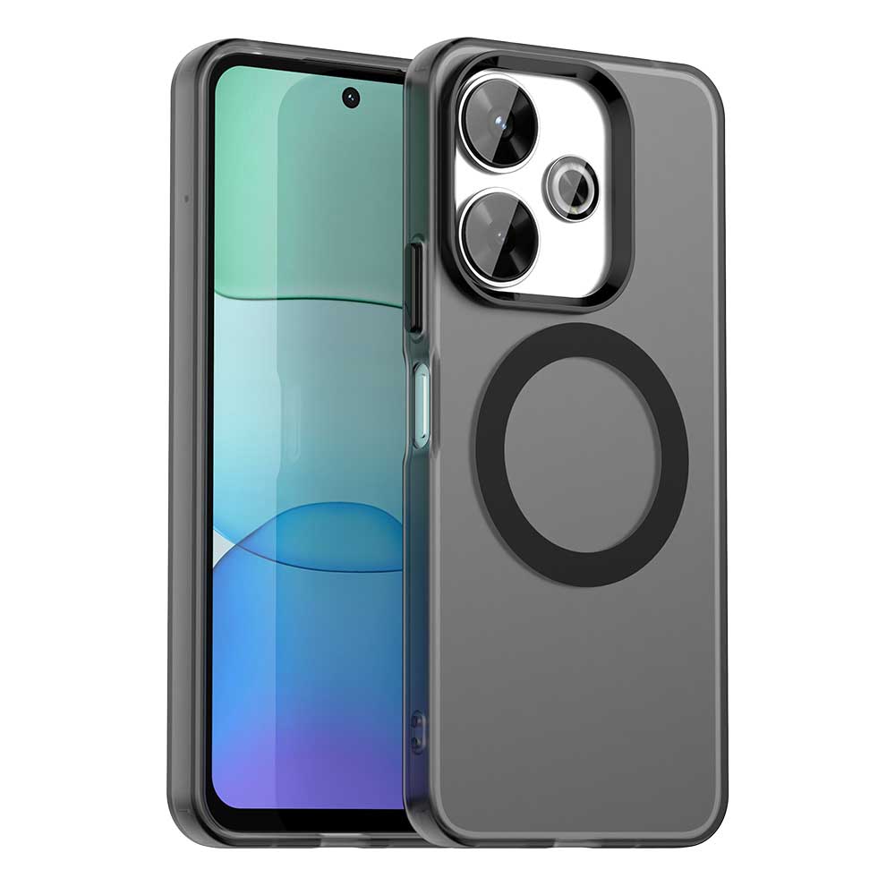 

Для POCO M6 M6 Pro Тонкий Водонепроникний Ударостійкий Матовий Чохол для Телефону з Магнітом та Захистом від Відбитків Пальців For POCO M6 4G чорний