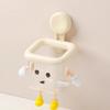 Suction Cup Storage Holder Robot Cartoon Bathroom Organizer Wall Mounted Rack With Bottom Water Outlet For Toothbrush Cosmetic