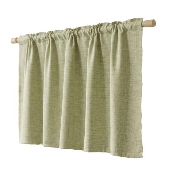 Linen Short Curtain for Kitchen, Semi Sheer Valance for Small Window, Kitchen Curtain for Pantry Door, Farmhouse Cabinet Cover